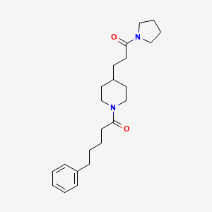 molecular formula C23H34N2O2 B5144350 4-[3-oxo-3-(1-pyrrolidinyl)propyl]-1-(5-phenylpentanoyl)piperidine 