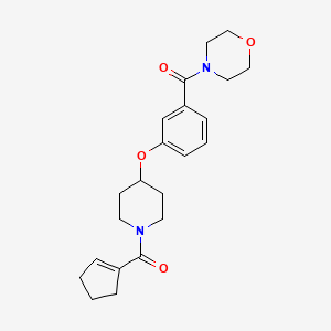molecular formula C22H28N2O4 B5144363 4-(3-{[1-(1-cyclopenten-1-ylcarbonyl)-4-piperidinyl]oxy}benzoyl)morpholine 