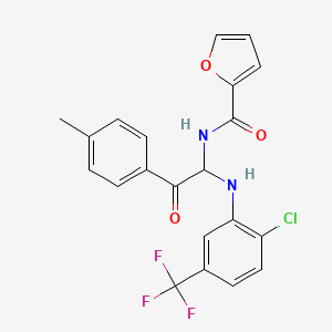 molecular formula C21H16ClF3N2O3 B5144365 N-[1-{[2-chloro-5-(trifluoromethyl)phenyl]amino}-2-(4-methylphenyl)-2-oxoethyl]-2-furamide 