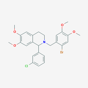molecular formula C26H27BrClNO4 B5144369 2-(2-bromo-4,5-dimethoxybenzyl)-1-(3-chlorophenyl)-6,7-dimethoxy-1,2,3,4-tetrahydroisoquinoline 