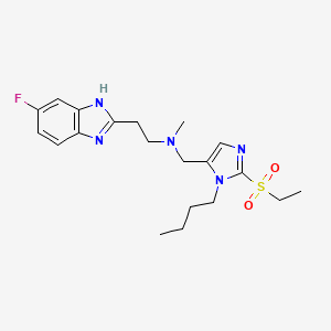 molecular formula C20H28FN5O2S B5144379 N-{[1-butyl-2-(ethylsulfonyl)-1H-imidazol-5-yl]methyl}-2-(5-fluoro-1H-benzimidazol-2-yl)-N-methylethanamine 