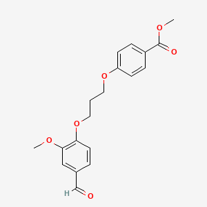 molecular formula C19H20O6 B5144381 4-[3-(4-甲酰基-2-甲氧基苯氧基)丙氧基]苯甲酸甲酯 
