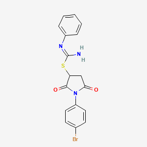 molecular formula C17H14BrN3O2S B5144396 1-(4-bromophenyl)-2,5-dioxo-3-pyrrolidinyl N'-phenylimidothiocarbamate 