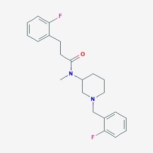 molecular formula C22H26F2N2O B5144404 N-[1-(2-fluorobenzyl)-3-piperidinyl]-3-(2-fluorophenyl)-N-methylpropanamide 