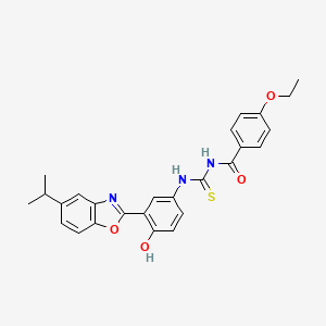 molecular formula C26H25N3O4S B5144415 4-ethoxy-N-({[4-hydroxy-3-(5-isopropyl-1,3-benzoxazol-2-yl)phenyl]amino}carbonothioyl)benzamide 