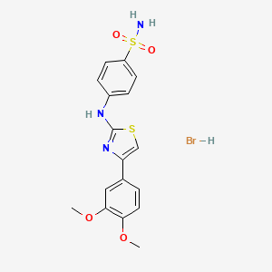 molecular formula C17H18BrN3O4S2 B5144416 4-{[4-(3,4-dimethoxyphenyl)-1,3-thiazol-2-yl]amino}benzenesulfonamide hydrobromide 