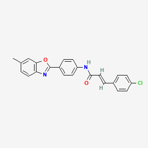 3-(4-chlorophenyl)-N-[4-(6-methyl-1,3-benzoxazol-2-yl)phenyl]acrylamide