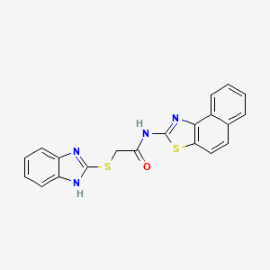 molecular formula C20H14N4OS2 B5144486 2-(1H-benzimidazol-2-ylthio)-N-naphtho[1,2-d][1,3]thiazol-2-ylacetamide 