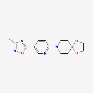 molecular formula C15H18N4O3 B5144514 8-[5-(3-methyl-1,2,4-oxadiazol-5-yl)-2-pyridinyl]-1,4-dioxa-8-azaspiro[4.5]decane 