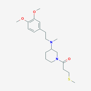 N-[2-(3,4-dimethoxyphenyl)ethyl]-N-methyl-1-[3-(methylthio)propanoyl]-3-piperidinamine