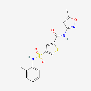 molecular formula C16H15N3O4S2 B5144536 N-(5-methyl-3-isoxazolyl)-4-{[(2-methylphenyl)amino]sulfonyl}-2-thiophenecarboxamide 