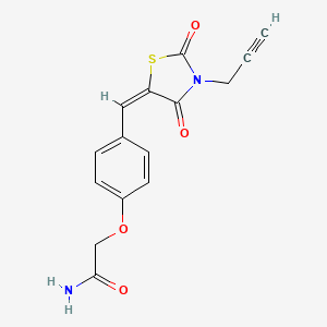 molecular formula C15H12N2O4S B5144538 2-(4-{[2,4-dioxo-3-(2-propyn-1-yl)-1,3-thiazolidin-5-ylidene]methyl}phenoxy)acetamide 