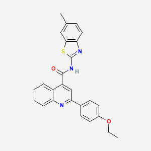 molecular formula C26H21N3O2S B5144573 2-(4-ethoxyphenyl)-N-(6-methyl-1,3-benzothiazol-2-yl)-4-quinolinecarboxamide 