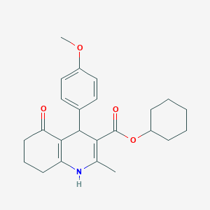 molecular formula C24H29NO4 B5144579 cyclohexyl 4-(4-methoxyphenyl)-2-methyl-5-oxo-1,4,5,6,7,8-hexahydro-3-quinolinecarboxylate 