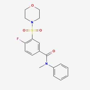 molecular formula C18H19FN2O4S B5144596 4-fluoro-N-methyl-3-(4-morpholinylsulfonyl)-N-phenylbenzamide 