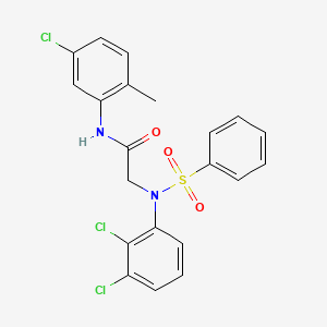 molecular formula C21H17Cl3N2O3S B5144603 N~1~-(5-chloro-2-methylphenyl)-N~2~-(2,3-dichlorophenyl)-N~2~-(phenylsulfonyl)glycinamide 