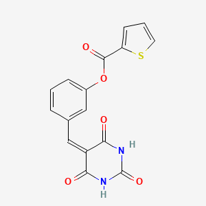 molecular formula C16H10N2O5S B5144611 3-[(2,4,6-trioxotetrahydro-5(2H)-pyrimidinylidene)methyl]phenyl 2-thiophenecarboxylate 
