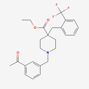 molecular formula C25H28F3NO3 B5144640 ethyl 1-(3-acetylbenzyl)-4-[2-(trifluoromethyl)benzyl]-4-piperidinecarboxylate 