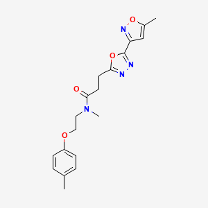 molecular formula C19H22N4O4 B5144651 N-methyl-3-[5-(5-methyl-3-isoxazolyl)-1,3,4-oxadiazol-2-yl]-N-[2-(4-methylphenoxy)ethyl]propanamide 