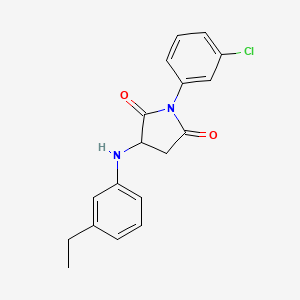 molecular formula C18H17ClN2O2 B5144672 1-(3-chlorophenyl)-3-[(3-ethylphenyl)amino]-2,5-pyrrolidinedione 