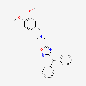 molecular formula C26H27N3O3 B5144679 (3,4-dimethoxybenzyl){[3-(diphenylmethyl)-1,2,4-oxadiazol-5-yl]methyl}methylamine 