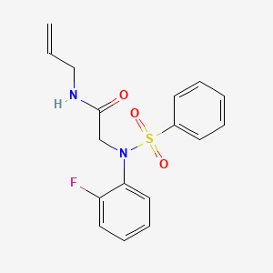 molecular formula C17H17FN2O3S B5144686 N~1~-allyl-N~2~-(2-fluorophenyl)-N~2~-(phenylsulfonyl)glycinamide 