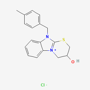 3-hydroxy-10-(4-methylbenzyl)-3,4-dihydro-2H-[1,3]thiazino[3,2-a][3,1]benzimidazol-10-ium chloride