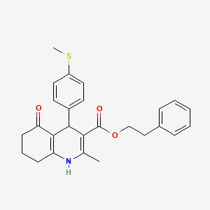 molecular formula C26H27NO3S B5144756 2-phenylethyl 2-methyl-4-[4-(methylthio)phenyl]-5-oxo-1,4,5,6,7,8-hexahydro-3-quinolinecarboxylate 