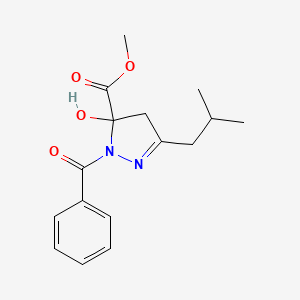 molecular formula C16H20N2O4 B5144764 methyl 1-benzoyl-5-hydroxy-3-isobutyl-4,5-dihydro-1H-pyrazole-5-carboxylate 