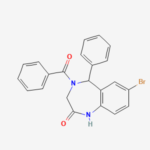 molecular formula C22H17BrN2O2 B5144766 4-benzoyl-7-bromo-5-phenyl-1,3,4,5-tetrahydro-2H-1,4-benzodiazepin-2-one 
