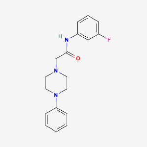 molecular formula C18H20FN3O B5144775 N-(3-fluorophenyl)-2-(4-phenyl-1-piperazinyl)acetamide 