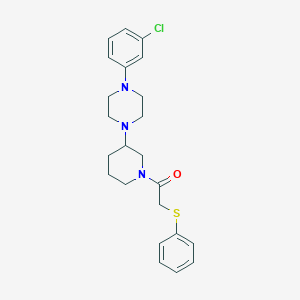 molecular formula C23H28ClN3OS B5144792 1-(3-chlorophenyl)-4-{1-[(phenylthio)acetyl]-3-piperidinyl}piperazine 