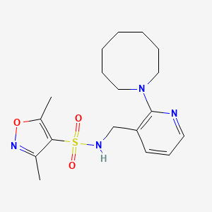molecular formula C18H26N4O3S B5144798 N-{[2-(1-azocanyl)-3-pyridinyl]methyl}-3,5-dimethyl-4-isoxazolesulfonamide 