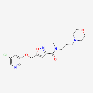 molecular formula C18H23ClN4O4 B5144818 5-{[(5-chloro-3-pyridinyl)oxy]methyl}-N-methyl-N-[3-(4-morpholinyl)propyl]-3-isoxazolecarboxamide 