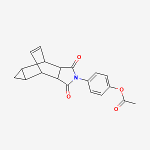 molecular formula C19H17NO4 B5144842 4-(3,5-dioxo-4-azatetracyclo[5.3.2.0~2,6~.0~8,10~]dodec-11-en-4-yl)phenyl acetate 