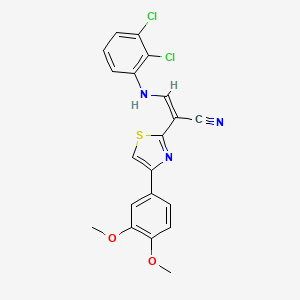molecular formula C20H15Cl2N3O2S B5144855 3-[(2,3-dichlorophenyl)amino]-2-[4-(3,4-dimethoxyphenyl)-1,3-thiazol-2-yl]acrylonitrile 