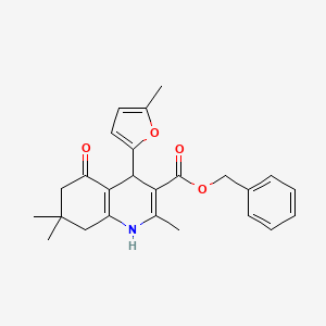 molecular formula C25H27NO4 B5144882 benzyl 2,7,7-trimethyl-4-(5-methyl-2-furyl)-5-oxo-1,4,5,6,7,8-hexahydro-3-quinolinecarboxylate 