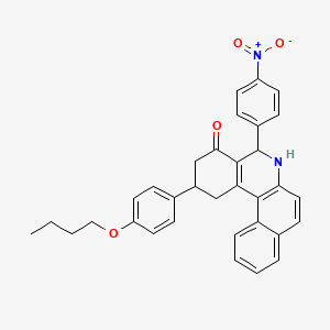 molecular formula C33H30N2O4 B5144893 2-(4-butoxyphenyl)-5-(4-nitrophenyl)-2,3,5,6-tetrahydrobenzo[a]phenanthridin-4(1H)-one 
