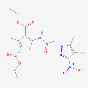 molecular formula C17H19BrN4O7S B5144896 diethyl 5-{[(4-bromo-5-methyl-3-nitro-1H-pyrazol-1-yl)acetyl]amino}-3-methyl-2,4-thiophenedicarboxylate 