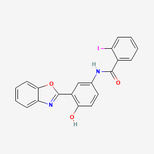 molecular formula C20H13IN2O3 B5144898 N-[3-(1,3-benzoxazol-2-yl)-4-hydroxyphenyl]-2-iodobenzamide 