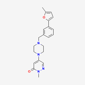 molecular formula C21H24N4O2 B5144918 2-methyl-5-{4-[3-(5-methyl-2-furyl)benzyl]-1-piperazinyl}-3(2H)-pyridazinone 