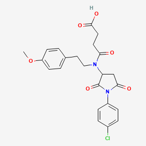 molecular formula C23H23ClN2O6 B5144949 4-{[1-(4-chlorophenyl)-2,5-dioxo-3-pyrrolidinyl][2-(4-methoxyphenyl)ethyl]amino}-4-oxobutanoic acid CAS No. 5752-97-6