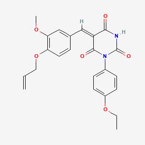 molecular formula C23H22N2O6 B5144957 5-[4-(allyloxy)-3-methoxybenzylidene]-1-(4-ethoxyphenyl)-2,4,6(1H,3H,5H)-pyrimidinetrione 