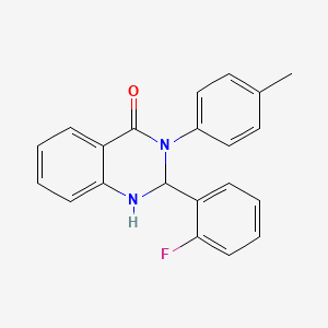 molecular formula C21H17FN2O B5144970 2-(2-fluorophenyl)-3-(4-methylphenyl)-2,3-dihydro-4(1H)-quinazolinone 