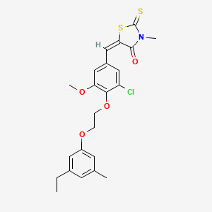 molecular formula C23H24ClNO4S2 B5144974 5-{3-chloro-4-[2-(3-ethyl-5-methylphenoxy)ethoxy]-5-methoxybenzylidene}-3-methyl-2-thioxo-1,3-thiazolidin-4-one 