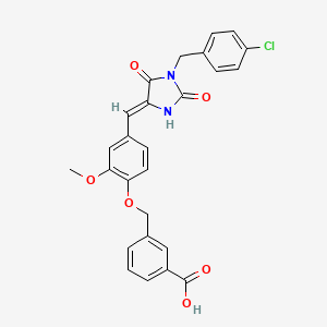molecular formula C26H21ClN2O6 B5145071 3-[(4-{[1-(4-chlorobenzyl)-2,5-dioxo-4-imidazolidinylidene]methyl}-2-methoxyphenoxy)methyl]benzoic acid 
