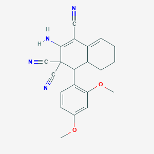 molecular formula C21H20N4O2 B5145152 2-amino-4-(2,4-dimethoxyphenyl)-4a,5,6,7-tetrahydro-1,3,3(4H)-naphthalenetricarbonitrile 