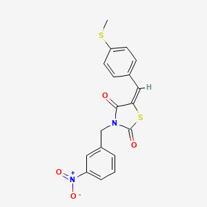 molecular formula C18H14N2O4S2 B5145156 5-[4-(methylthio)benzylidene]-3-(3-nitrobenzyl)-1,3-thiazolidine-2,4-dione 