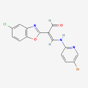 3-[(5-bromo-2-pyridinyl)amino]-2-(5-chloro-1,3-benzoxazol-2-yl)acrylaldehyde