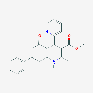 molecular formula C23H22N2O3 B5145165 methyl 2-methyl-5-oxo-7-phenyl-4-(2-pyridinyl)-1,4,5,6,7,8-hexahydro-3-quinolinecarboxylate 